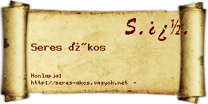 Seres Ákos névjegykártya